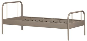 Béžová kovová jednolôžková posteľ s roštom 90x200 cm Mata – WOOOD