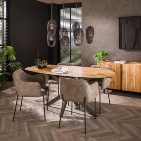 Jedálenský stôl 28-85 Ovál 180x95cm Teak dyha  - Komfort-nábytok