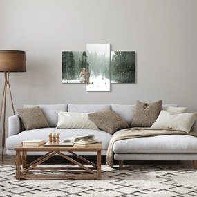 Obraz leoparda v snehu (90x60 cm)