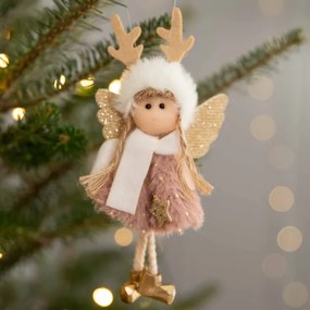 Vianočná ozdoba PLYS ružová bábika 800547
