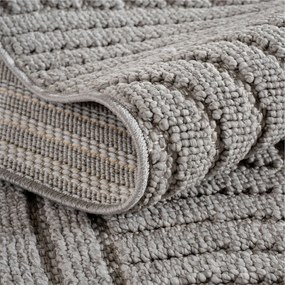 Ayyildiz, Kusový koberec Helix 2201 silver kruh, 200x200, šedá, chodba / predsieň