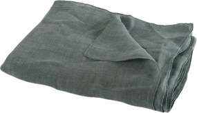 Tmavo šedý prehoz s nádychom zelenej a třásňovitým lemom - 150 * 0,5 * 200 cm