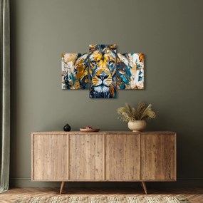 Obraz - Abstraktná olejomaľba s levom (90x60 cm)