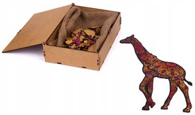 LEAN TOYS Drevené EKO Puzzle – Žirafa A4, 55 dielikov