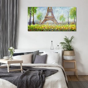 Obraz na skle Eiffelovej stromy stromy veža