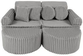 MeowBaby® Churros detská pohovka Max, Moon Dust Grey