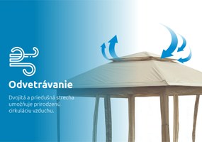 Marimex | Záhradný altánok Marimex Vista 3x3 m - béžový | 10970574