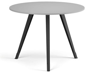 Konferenčný stôl PRIMO ZEN, priemer 100 cm, čierna podnož, sivá