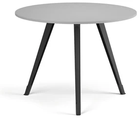 Konferenčný stôl PRIMO ZEN, priemer 100 cm, čierna podnož, sivá