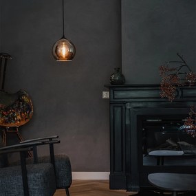 Inteligentné závesné svietidlo čierne s dymovým sklom vrátane Wifi A60 - Wallace