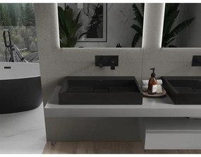 Mexen Ava, umývadlo na dosku z konglomerátu B/O 70 x 46 cm, čierna matná, 23017070