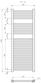 Erga Proper, vykurovacie teleso 1200x450 mm, 650W, čierna, ERG-LAV-PROP-12045-BK