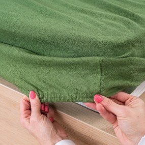 4Home froté prestieradlo olivovozelená, 90 x 200 cm