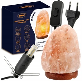 BERGE Soľná lampa 1-2kg - Ionizátor / nočná lampa