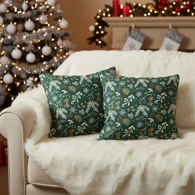 Forbyt Obliečka na vankúš Zelené Vianoce, 40 x 40 cm