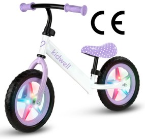 Kidwell Rebel LED balančný bicykel pre deti – LED ráfiky, EVA kolesá 28 cm, bez batérií