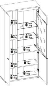 Vysoká vitrína Salinas