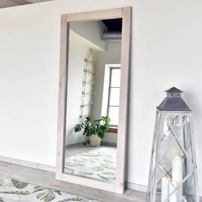 Veľké vidiecke zrkadlo s dreveným patinovaným rámom, 200x40x88 cm