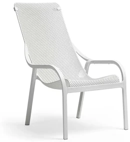 NET LOUNGE záhradné kreslo s podrúčkami bianco