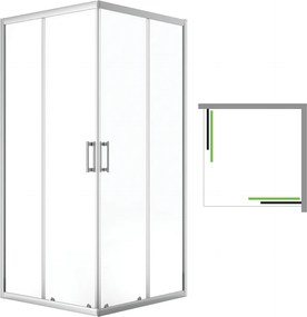 Laveo Štvorcový sprchovací kút Desna 90x90 cm - JKD_096K, chróm