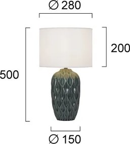 Stolná lampa PINEAPLE 1xE27/40W/230V biela/zelená