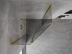 Mexen Mist L, päťuholníkový sprchový kút s krídlovými dverami, 90 x 90 cm, 8mm číre sklo, zlatý matný profil, 8A8L-090-090-55-00