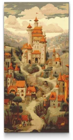 Gario Diamantové maľovanie Hradné predmestie Rozmery: 40 x 80 cm, Rámovanie: Iba zrolované plátno, Diamanty: Štvorcové