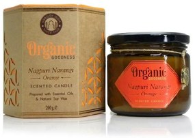 Organická sviečka Nagpuri Narangi - Orange 200 g v jantárovom skle