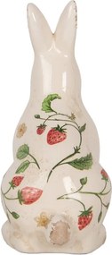 Keramická dekorácia králik s jahôdkami Wild Strawberries M - 13*10*21 cm