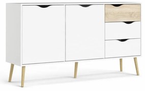 Tvilum Biela komoda OSLO 75381 s 3 zásuvkami