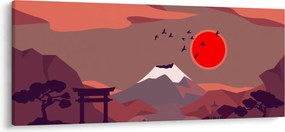 Obraz - Ilustrácie hory Fuji (120x50 cm)