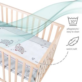 Detská ohrádka na kolieskach v prírodnej farbe 100x75 cm Jumbo Twins – Roba