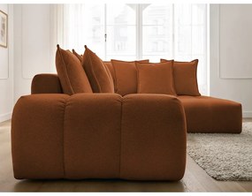 Terakotová ženilková rozkladacia/s úložným priestorom rohová pohovka (pravý roh/do L) Everest – Bobochic Paris