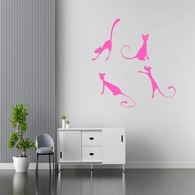 Veselá Stena Samolepka Nespútané mačičky Farba: růžová, Veľkosť: 100 x 107 cm