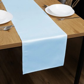 Biante Saténový behúň na stôl polyesterový Satén LUX-L062 Svetlo modrý 20x140 cm