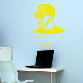 Veselá Stena Samolepka Lewis Hamilton F1 Farba: žlutá, Veľkosť: 80 x 62 cm