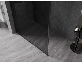 Mexen Kioto-XF, sprchová zástena s rámom 140 x 202 cm, 10mm šedé sklo, čierny profil, 800-140-104-70-40-X