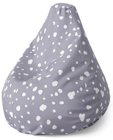 Sablio Sedací vak Pear Biele fliačiky na fialovej - 70 x 95 x 15 cm