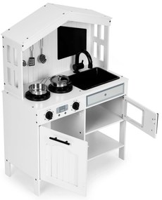 Detská drevená kuchynka ECOTOYS s rúrou, mikrovlnkou