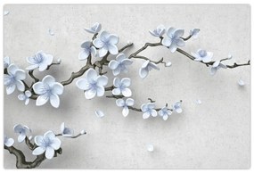 Obraz modrých kvetov (90x60 cm)