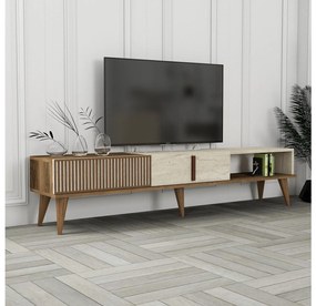 TV stolík/skrinka Milhouse M2 (orech + travertín) . Vlastná spoľahlivá doprava až k Vám domov. 1102355