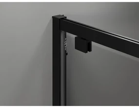 Mexen Exo, sprchovací kút s krídlovými dverami 100 x 90 cm, 6mm číre sklo, čierny profil, 8181-100-090-70-00