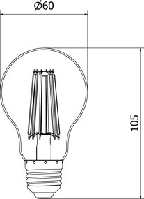 Mexen Vintis, LED filamentová žiarovka E27, A60, 10 W, neutrálna biela 4000K, číra, L150-E27-1040-00
