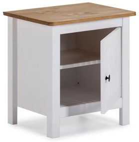 Biely drevený nočný stolík Marckeric Bruna