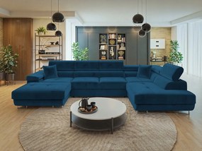 Rohová sedačka U Terazuro Bis (modrá) (s úl. priestorom) (p)