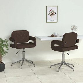 Otočné jedálenské stoličky 2 ks hnedé umelá koža