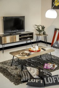 TV stolík Adesso 150 cm z masívu čierny/hnedý