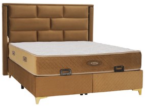 Boxspringová posteľ GOLDBIA svetlohnedá Rozmer: 160x200 cm