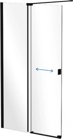 Besco Sprchovací kút Walk-In VAYO BLACK 90 (100, 110, 120, 130, 140), výška 200 cm - bez vaničky BESCO-Rozmery: šírka: 90