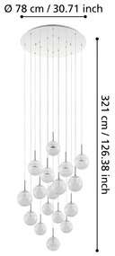 Eglo 39547 - LED Stmievateľný luster na lanku MONTEFIO 17xLED/5W/230V